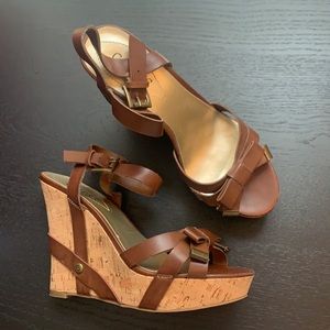 Cork wedges from Guess